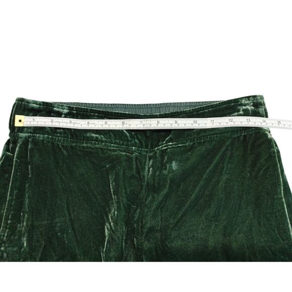 Madewell Velvet Huston Pull-On Wide Leg Crop Pants Elastic Waist Green Womens S - Picture 7 of 10
